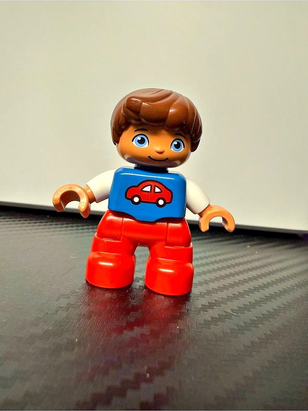 LEGO DUPLO Child Boy Figure with Red Car Print Shirt Red Car Shirt